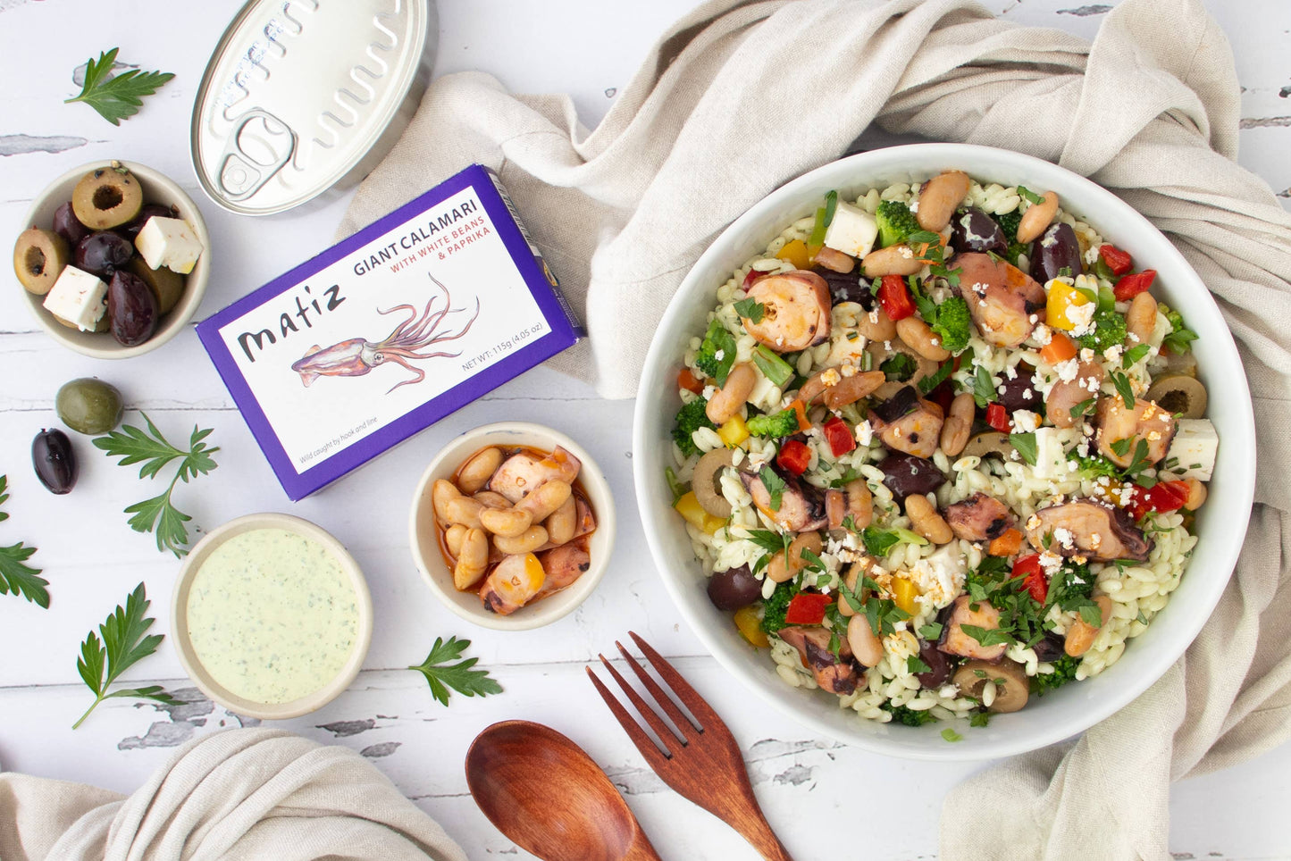 Matiz Canned Giant Calamari with White Beans & Pimenton, 4.1oz